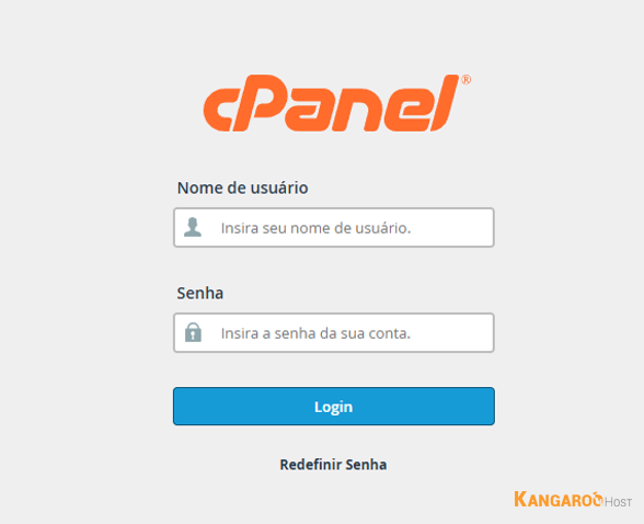 Tela de login cPanel