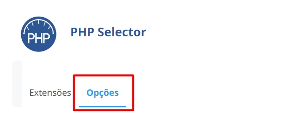 Seletor de PHP opcoes