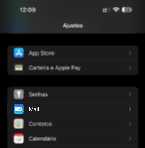Configuração Mail iPhone