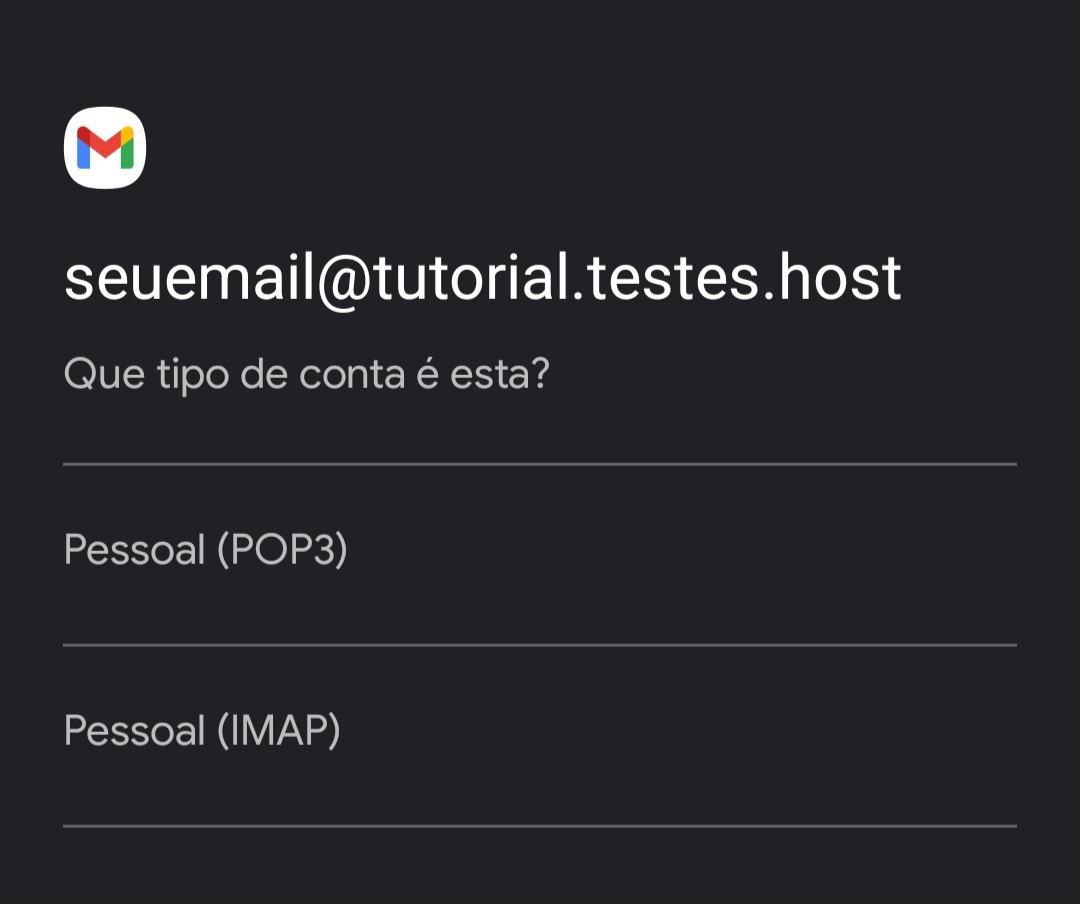 Escolha de protocolo POP IMAP Gmail