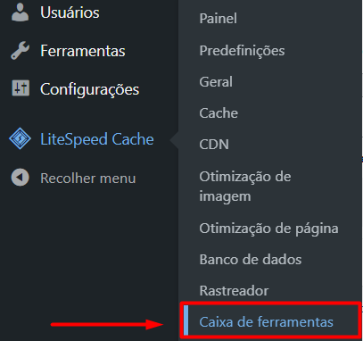 Caixa de ferramentas LiteSpeed Cache plugin