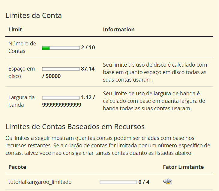 Consulte limites revenda WHM